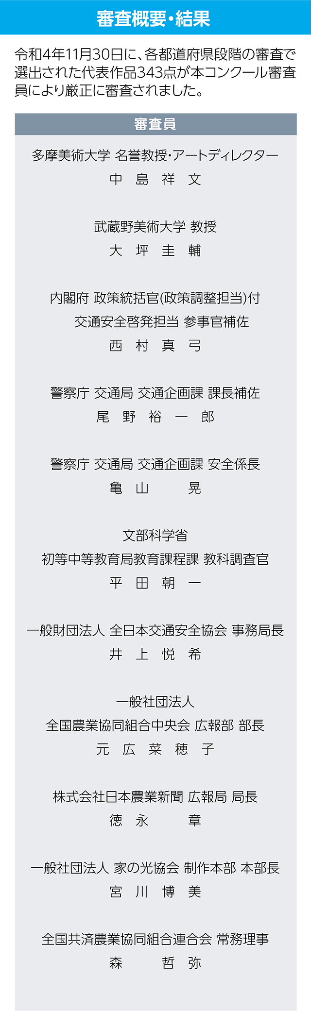 審査概要・結果