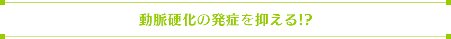 動脈硬化の発症を抑える!?