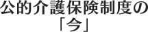 公的介護保険制度の「今」