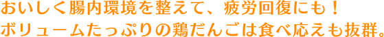 おいしく腸内環境を整えて、疲労回復にも！ボリュームたっぷりの鶏だんごは食べ応えも抜群