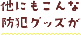 他にもこんな防犯グッズが