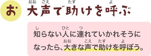 大声で助けを呼ぶ